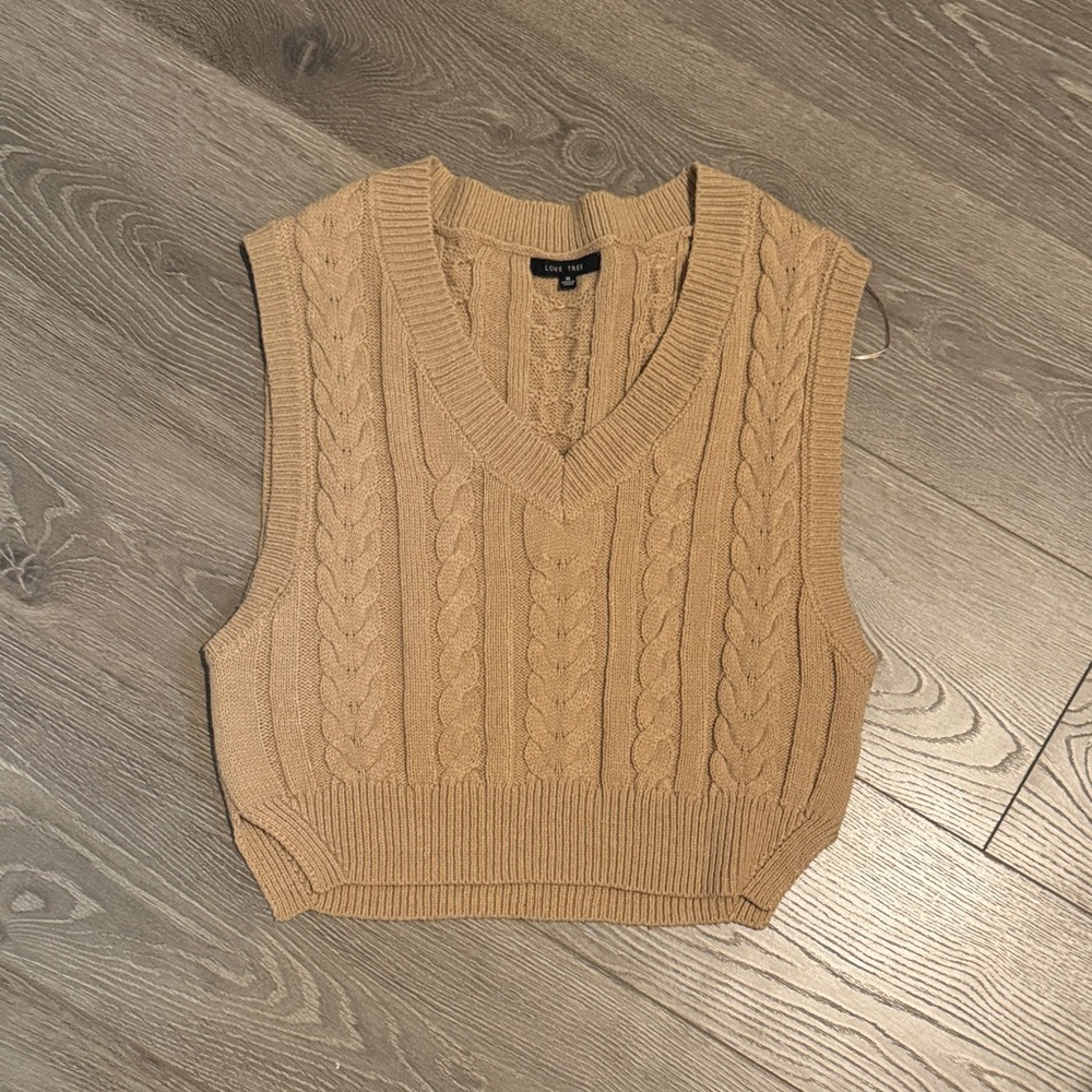 Nordstrom Tan Cable Knit Vest